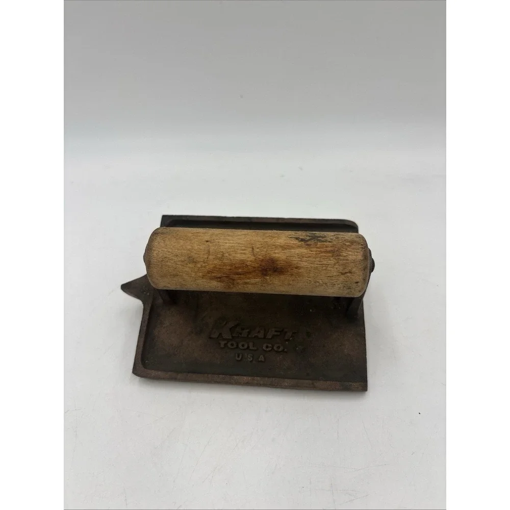 Vintage Cast Iron Bacon Press With Wood Handle